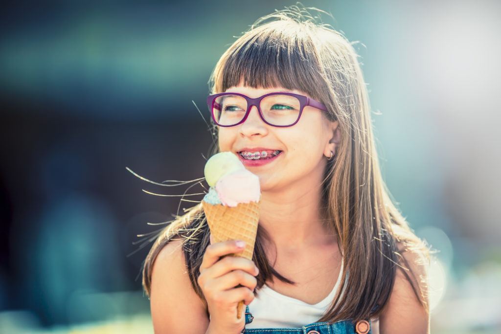 how to care for braces while eating icecream