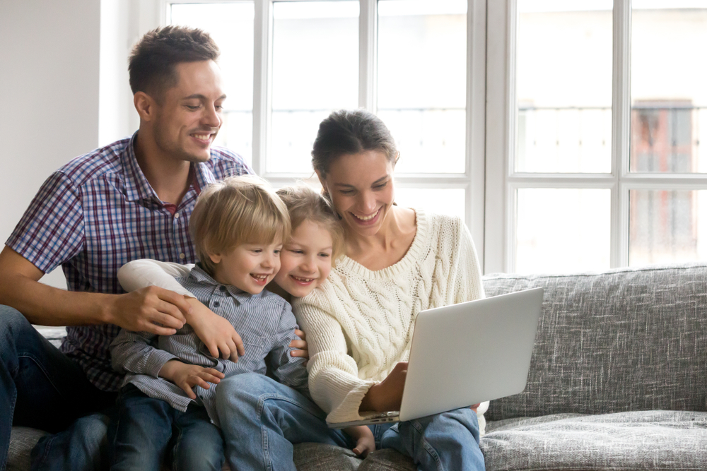 family in a virtual consultation with orthodontist